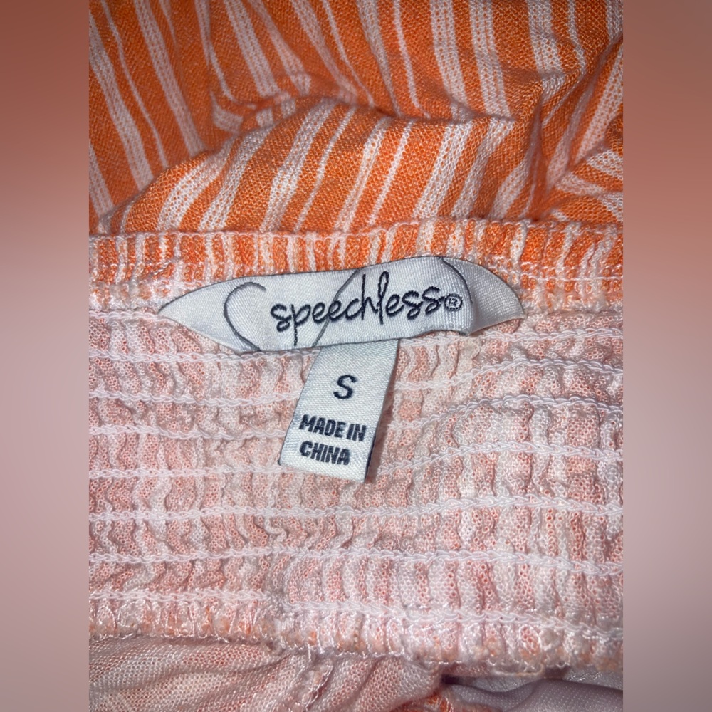 Speechless Peach and White Striped Skirt